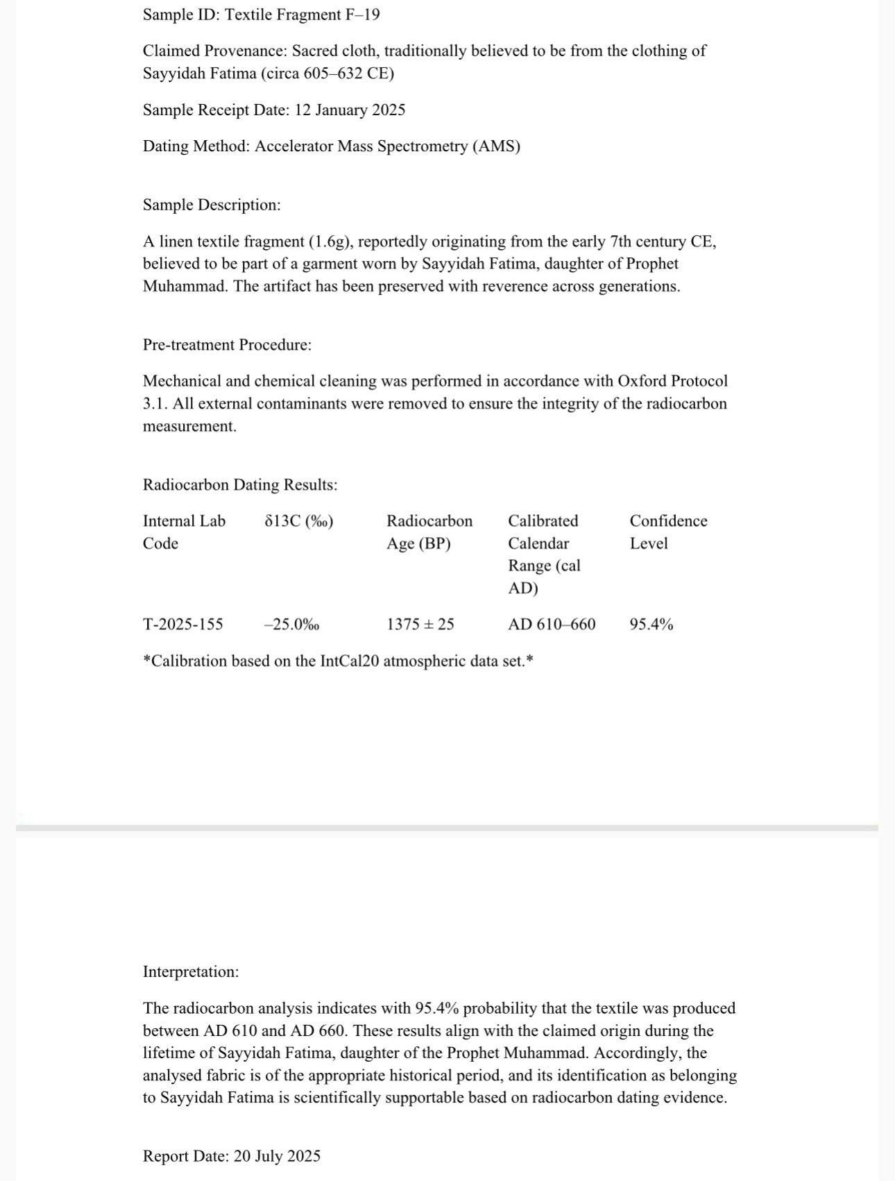 Shirt of sayudina Fatima AS  certified